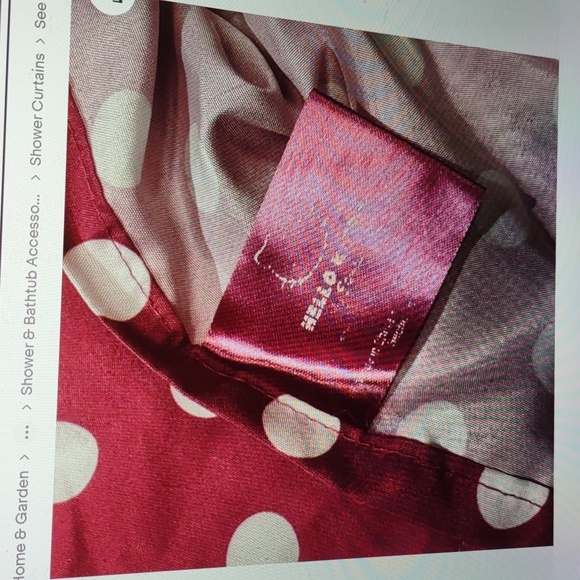 Hello Kitty Pink Shower Curtain 72" x 72" Cotton Fabric Bows Polka Dots Pink AOP - Picture 3 of 11